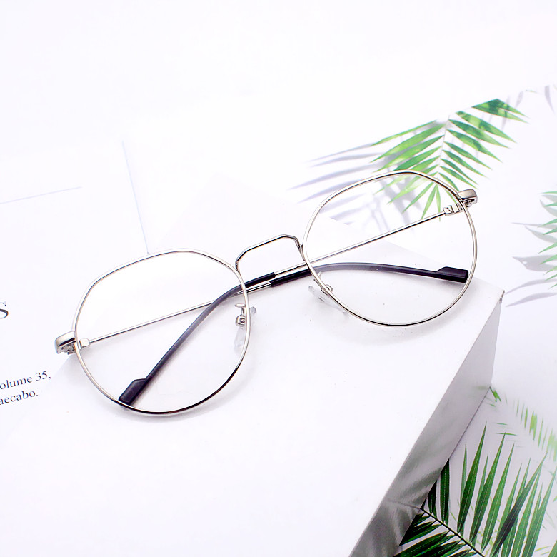 Gương đa giác không đều màu đỏ phẳng gương nữ Shen Yue với kính phiên bản Hàn Quốc của thủy triều Harajuku gió ulzzang kính không độ
