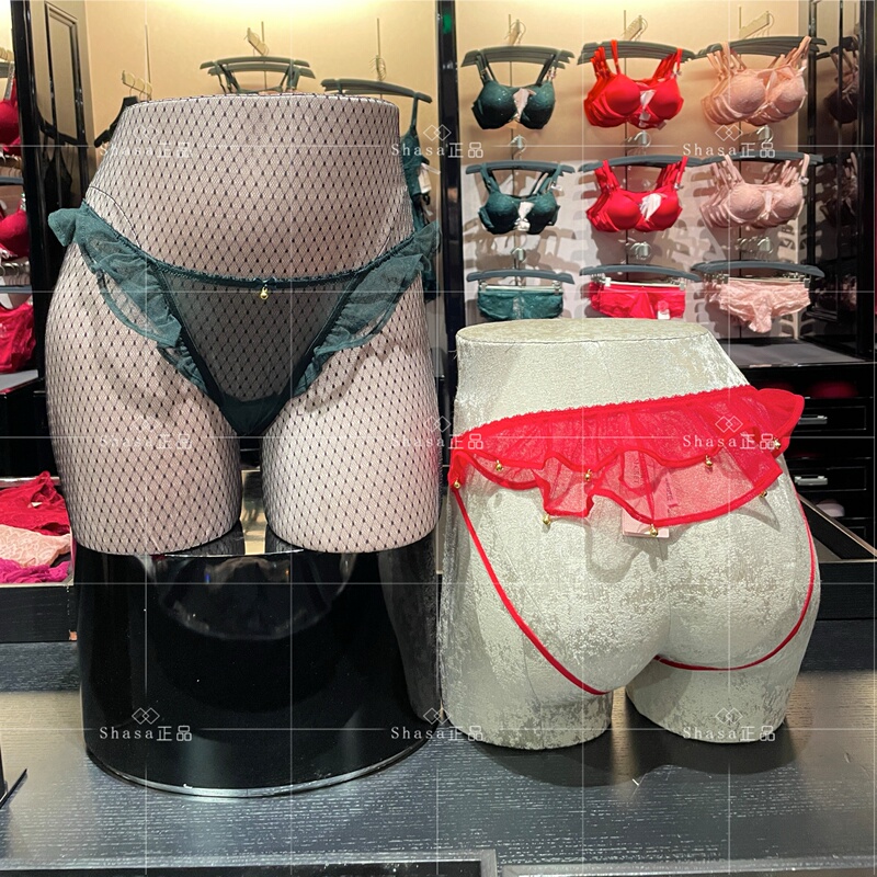 25 Years Christmas Bell New Model in Stock Victoria's Secret Sexy and Alluring Thong Half-Covering Panties for Women