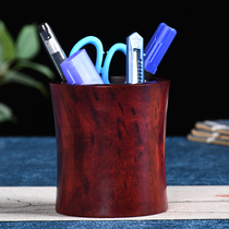 Small leaf rosewood pen holder creative mahogany office desk gift ornaments retro wooden home storage box solid wood