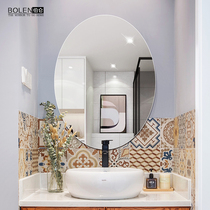 BOLEN Explosion-Proof Oval Bathroom Mirror Ins Wind Trim Mirror Toilet Mirror Hanging Wall Cosmetic Mirror Wall-mounted