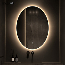 BOLEN Explosion-proof Oval Intelligent Bathroom Mirror LED Handwashing Desk Toilet Mirror Wall-mounted with lamp Decorative Mirror Round Mirror