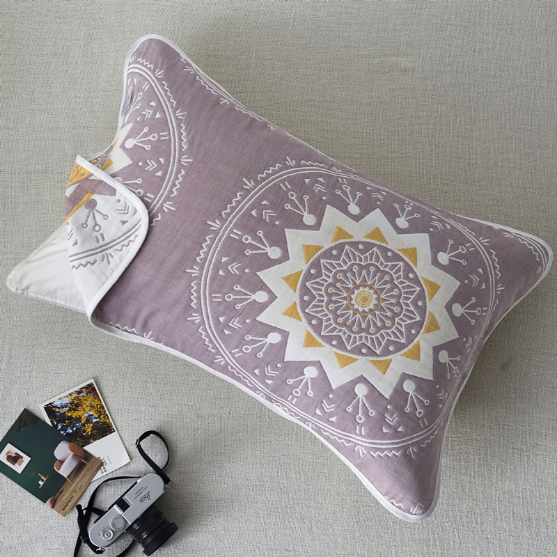 6 Six Layers Pure Cotton Cloth Pillow Full Towel Pillow Towel single Anti-mite Antibacterial pair of clothing All cotton Home Brief About Northern Europe