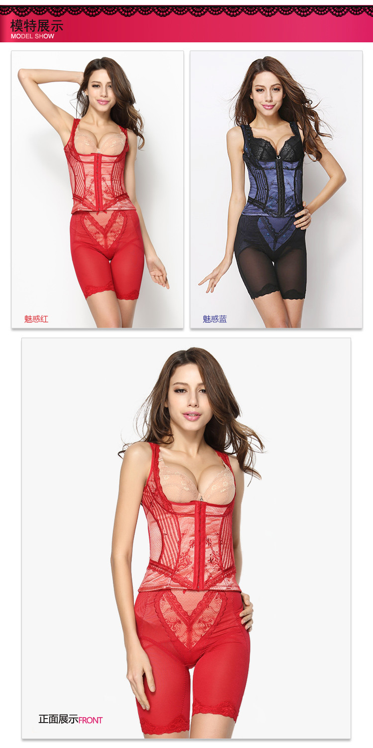 Tingmei quầy xác thực nặng áp lực quyến rũ màu xanh mèo trở lại clip ổ khóa corset corset body body đồ lót chia phù hợp với