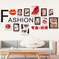Beauty salon background wall decoration hanging painting embroidery nail art nail picture decoration painting creative eyebrow eye lip photo frame combination