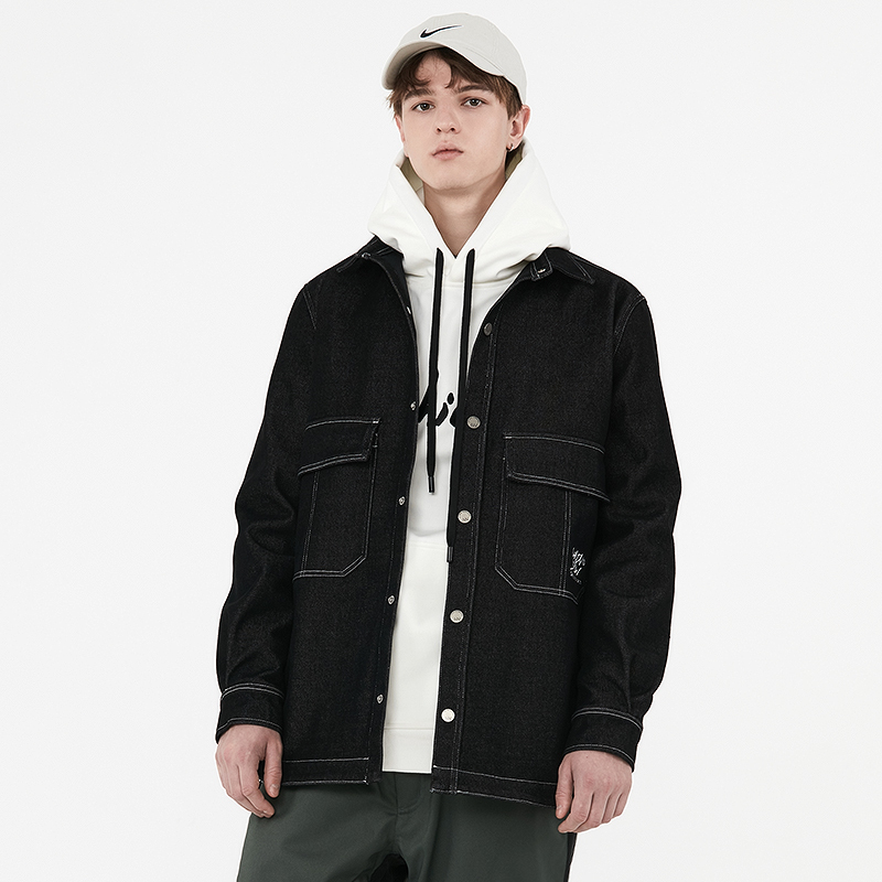 Clearance Sale Nanen Workwear Denim Ski Instructor Jacket Ski Jacket with Lapel Snowboard Jacket Ski Coat for Men and Women