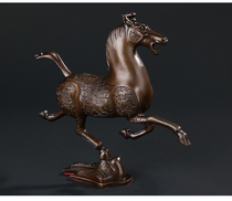 Pure copper galloping horse handicraft bronze horse ta fei yan home ornament horse to success birthday business gifts