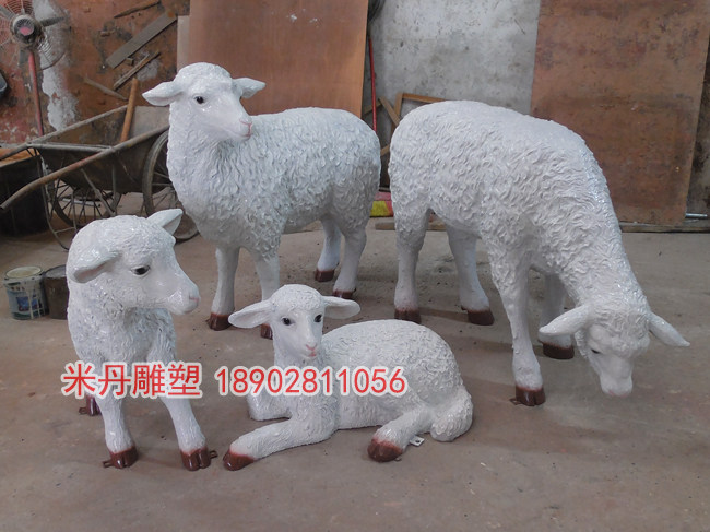 Simulation sheep sculpture model fiberglass animal sculpture model garden sculpture resin craft ornament sheep