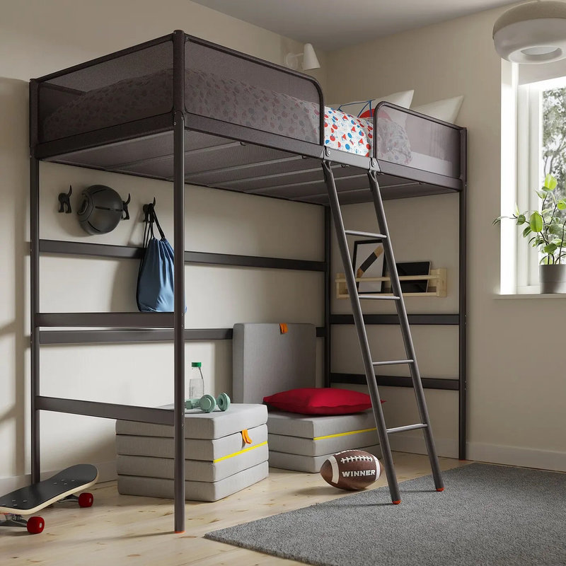 Ikea Brand New Tuftinger Loft Bed Frame, Dark Gray 90X 200cm Children's Iron Companion Bed