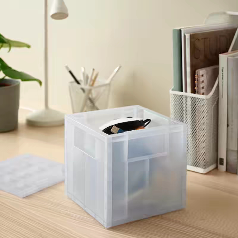 Ikea Pansata Storage Box with Lid, Transparent Blue-Gray, Multi-Size Household Miscellaneous Storage Box, Organizing Box Ikea Pansata Storage Box with Lid, Transparent Blue-Gray, Multi-Size Household Miscellaneous Storage Box, Organizing Box