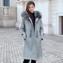 Whole leather Rex rabbit hair liner detachable Parker fur coat womens 2021 new long raccoon hair collar