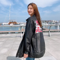 Leather leather clothing womens sheep leather classic locomotive long winter 2021 new womens coat slim with large size