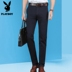 Mùa thu và mùa đông kéo dài playboy quần âu nam thẳng lỏng cộng với nhung nam quần tây mỏng cotton dày thời trang nam Quần