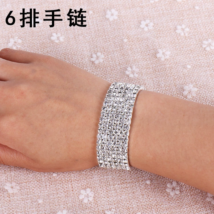 Phiên bản tiếng Hàn của màn trình diễn múa sáng bóng đầy đủ rhinestone căng đơn giản vòng tay nữ sinh viên nhỏ vòng tay bạc tươi vòng cartier