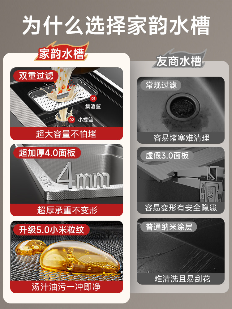 Sus304 Stainless Steel Sink, Large Single Bowl Kitchen Sink, Thickened Dishwashing Sink, Household Under-Counter Sink, Vegetable Washing Basin