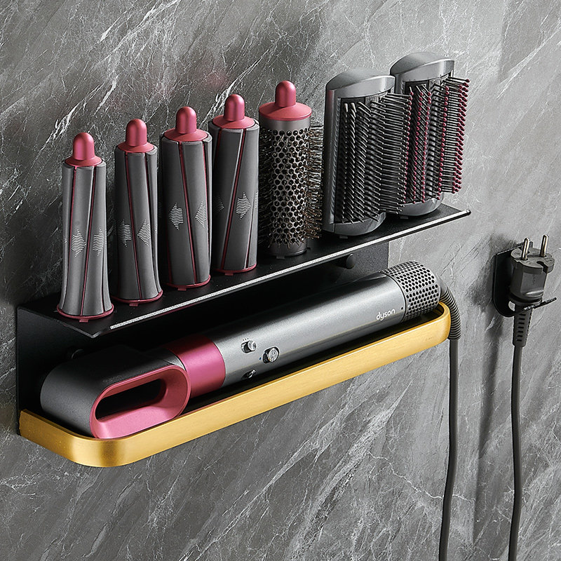 Dyson curl rod stent without punching toilet hanging bathroom for styling hairdresser Dyson shelf