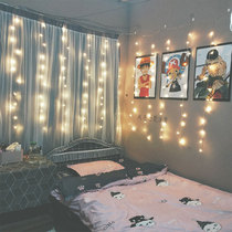Curtain lights window lighting net red bedroom layout ins stars live broadcast wall room decorations led lights home furnishing