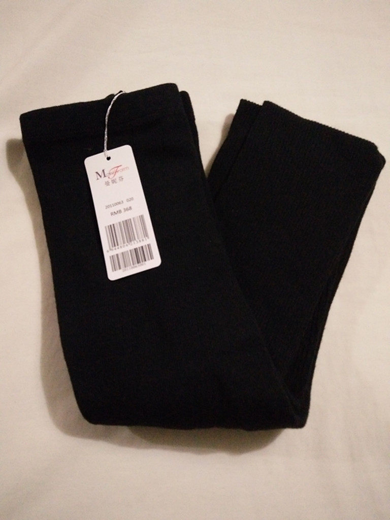 Mannefin 20110063 Fever Wool Mid-Waist Lap Pants Socks 100 Hitch Black Warm Pants Socks