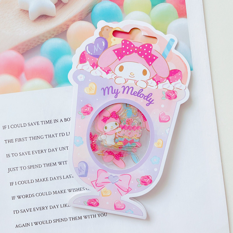 Merlot 24Cartoon Merlot Gemini ins Girlish heart Hand account album decorate Stickers diy children crystal Stickers jelly