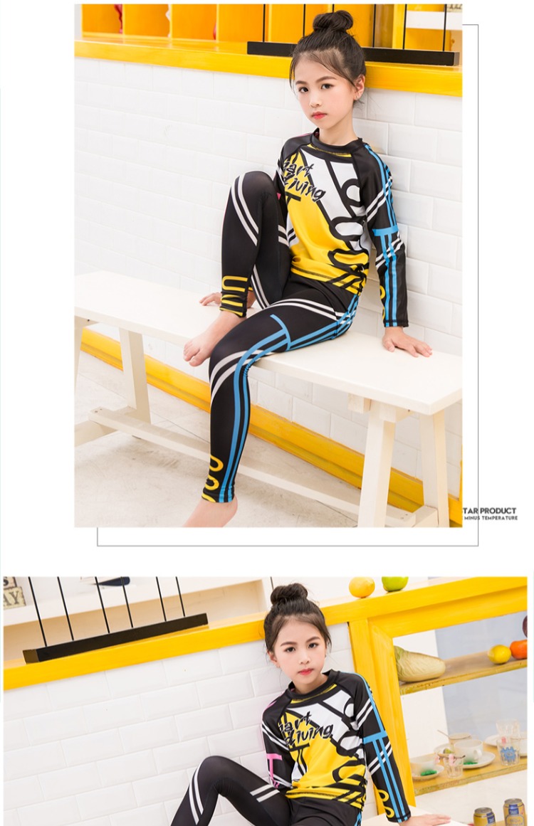Shark Bart Children Áo tắm Nữ Chia tay dài Bộ đồ lặn Phụ huynh-con Sứa Kem chống nắng Áo tắm cho bé gái - Bộ đồ bơi của Kid đồ bơi tiên cá