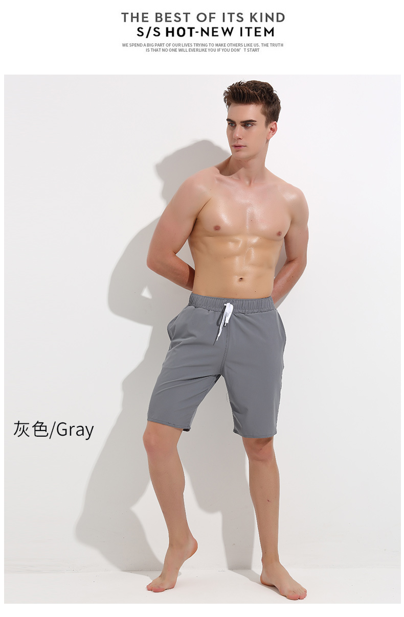Shark Barr Quần nhanh đi biển Quần nam thoải mái thư giãn bên bờ biển Khu nghỉ dưỡng bơi năm điểm Đồ bơi kích thước lớn Quần short Quần lớn 衩 Thủy triều mùa hè - Quần bãi biển 	quần dù đi biển	