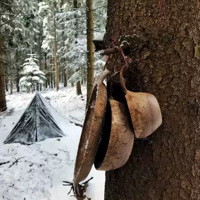 Finnish Kupilka Nordic leisure picnic K14 44 55 mixed wood cup plate spoon BC camping outdoor tableware