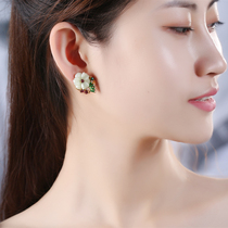 Advanced sense design earrings Super fairy temperament earrings retro earrings female Net red face thin earrings silver gold-plated ear needles