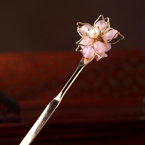 Retro Chinese style hair accessories ball head wooden hairpin double-sided hairpin double-sided hairpin classical headdress Hanfu Super fairy hair hairpin female