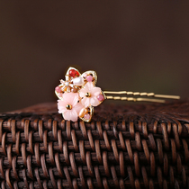 New sweet cute small hair accessories Pink Super fairy temperament hair hairpin women retro hair style Hanfu costume accessories