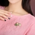 Retro Sen trâm cài áo pin xanh cardigan khóa quốc gia kiểu khăn choàng trâm cài khóa thời trang trăm phù hợp với phụ nữ