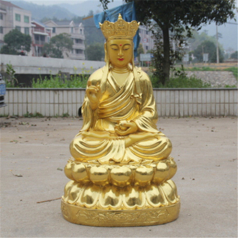 Temple resin Buddha statue 88cm land Tibetan king Bodhisattva All gold Hide King Buddha Jiuhua Mountain Tang Three Tibetan Benji-Taobao