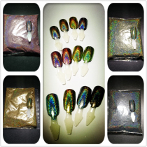 Solvent-resistant laser powder for manicure rainbow powder car color changing colorful powder electroplating magic mirror powder 12-color bottle