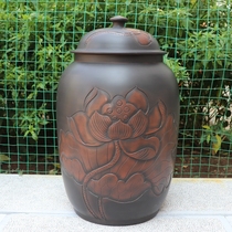 Yunnan Jianshui Purple Pottery Tea Storage Large Number Tea Leaf Jar Seven Subpie Tea Vat Family of Purple Pottery 25 Cake Packed Tea Storage