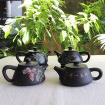 Yunnan Jianshui purple pottery tea maker kung fu tea set pure handmade single pot famous decoration black pottery simple stone lather pot