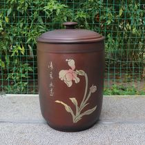 Yunnan Jianshui Purple Pottery Large Number Tea Leaf Jar Built Pottery Jar Black Pottery Tea Storage Pan Chaokai Fancy Kiln Change 13 Cake Tea Vat 3