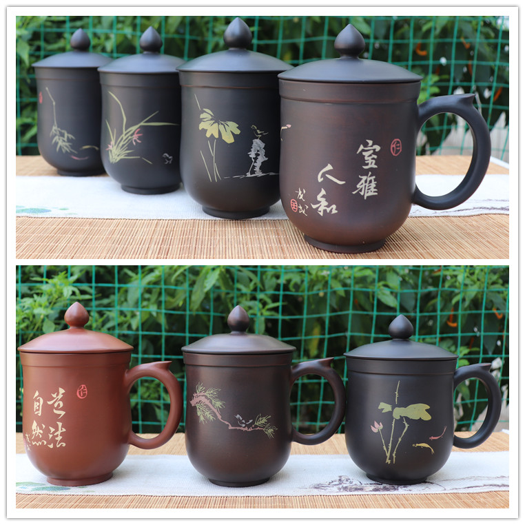 Yunnan Jianshui Purple Pottery tea set Teacup Office tea cup Water cup Master Yang Qingxiang Black Pottery hand cup