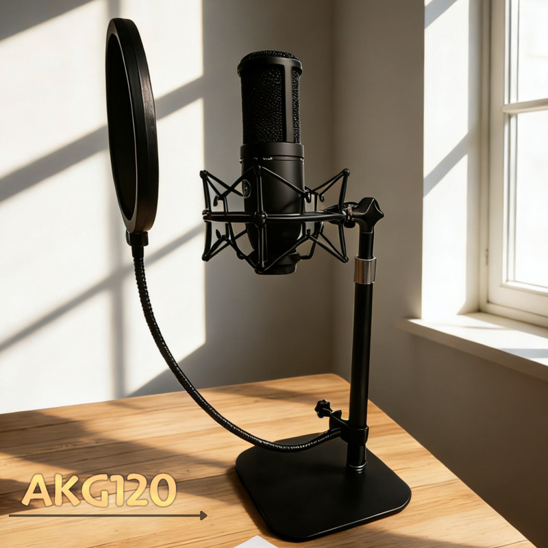 Springless Cantilever Stand Microphone Shock Mount Metal 120 Desktop Support Pop Filter Telescopic Akg