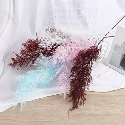 Mist grass fennel romantic simulation green plant long pole flowers and grass fake coral branch flower arrangement mall rime road lead wedding