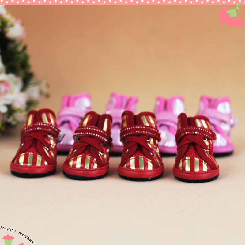 Dog shoes teddy shoes autumn and winter new skid plate shoes gold pet shoes pet dog shoes puppy shoes