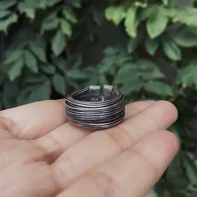 11 1 Live-Thai handmade three-dimensional winding opening retro 925 silver ring