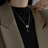 Подвеска с бантиком с кисточками, свитер, серебро 925 пробы, легкий роскошный стиль, изысканный стиль