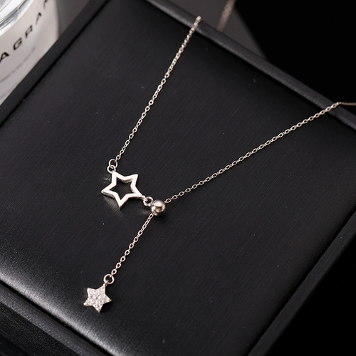 Ожерелье, брендовая цепочка до ключиц, серебро 925 пробы, коллекция 2023, простой и элегантный дизайн, легкий роскошный стиль