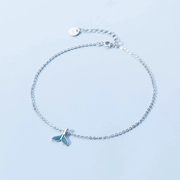 S925 sterling bạc đuôi cá nữ 2019 thời trang mới phiên bản Hàn Quốc cá tính đơn giản bạn gái học sinh chân đỏ - Vòng chân