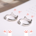 Harajuku sterling silver kitten nhẫn nữ mèo tai Nhật Bản và Hàn Quốc phiên bản của dễ thương vòng thủy triều người đuôi vòng sinh viên bạn gái ít ngón tay Nhẫn