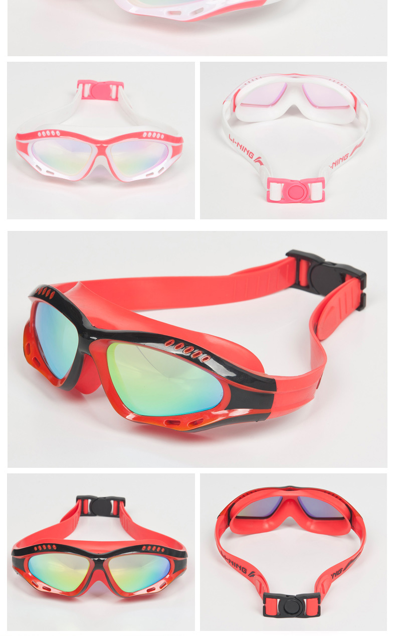 Kính bơi Li Ning mũ bơi trẻ em phù hợp với đồ bơi chống nước chống sương mù HD kính bơi unisex kính bơi seals