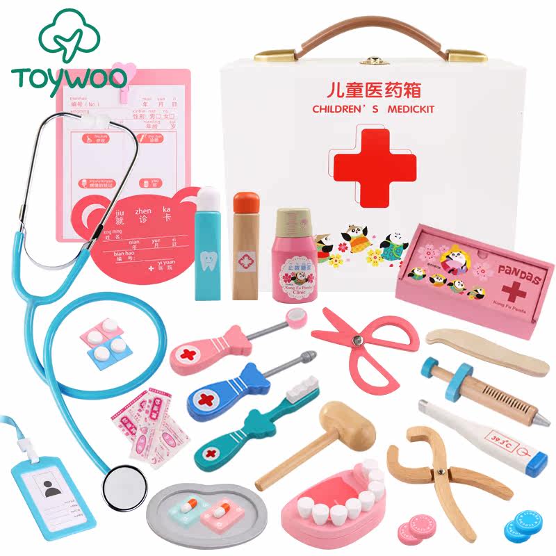 Children's small doctor's toy sets boys'girls' baby puzzle playing as a family wine medical box for a needle stethoscope