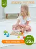 ToyWoo Wooden children's educational toy Montessori Early Education Geometric figure set column 1-2 years old Shape matching 3 blocks