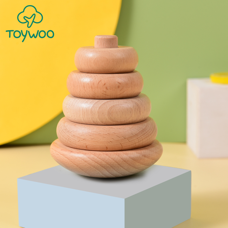 Laminated Leaf Child Puzzle Collar Building Blocks Stacked High 1-2-year-old infant Early teaching 8 9 months 10 Toddler Toy