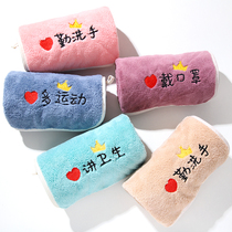 Personality towel adult childrens embroidery washcloth household absorbent facial towel custom hand towel is softer and thicker than cotton