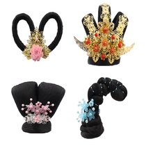 Ancient costume children classical dance folk dance Han suit Tang Dynasty wig hair bun beauty dance flying performance headdress