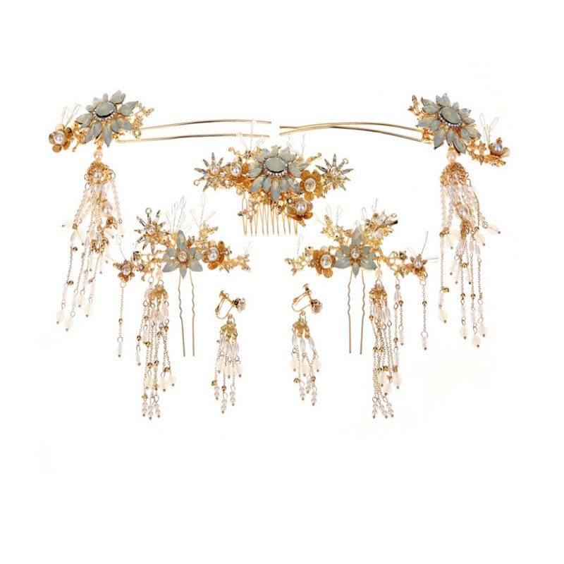 Han costumes hairpin set super fairy girl tassel hairpin insert comb ancient style headdress step rocking hairpin ancient costume accessories